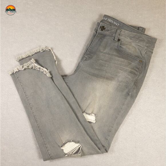 Lane Bryant Skinny Jeans Gray Mid Rise Super Stretch Pockets Denim Women's 14 - Picture 1 of 12